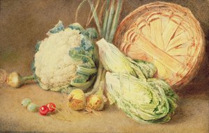 Een stilleven van groenten door William Henry Hunt